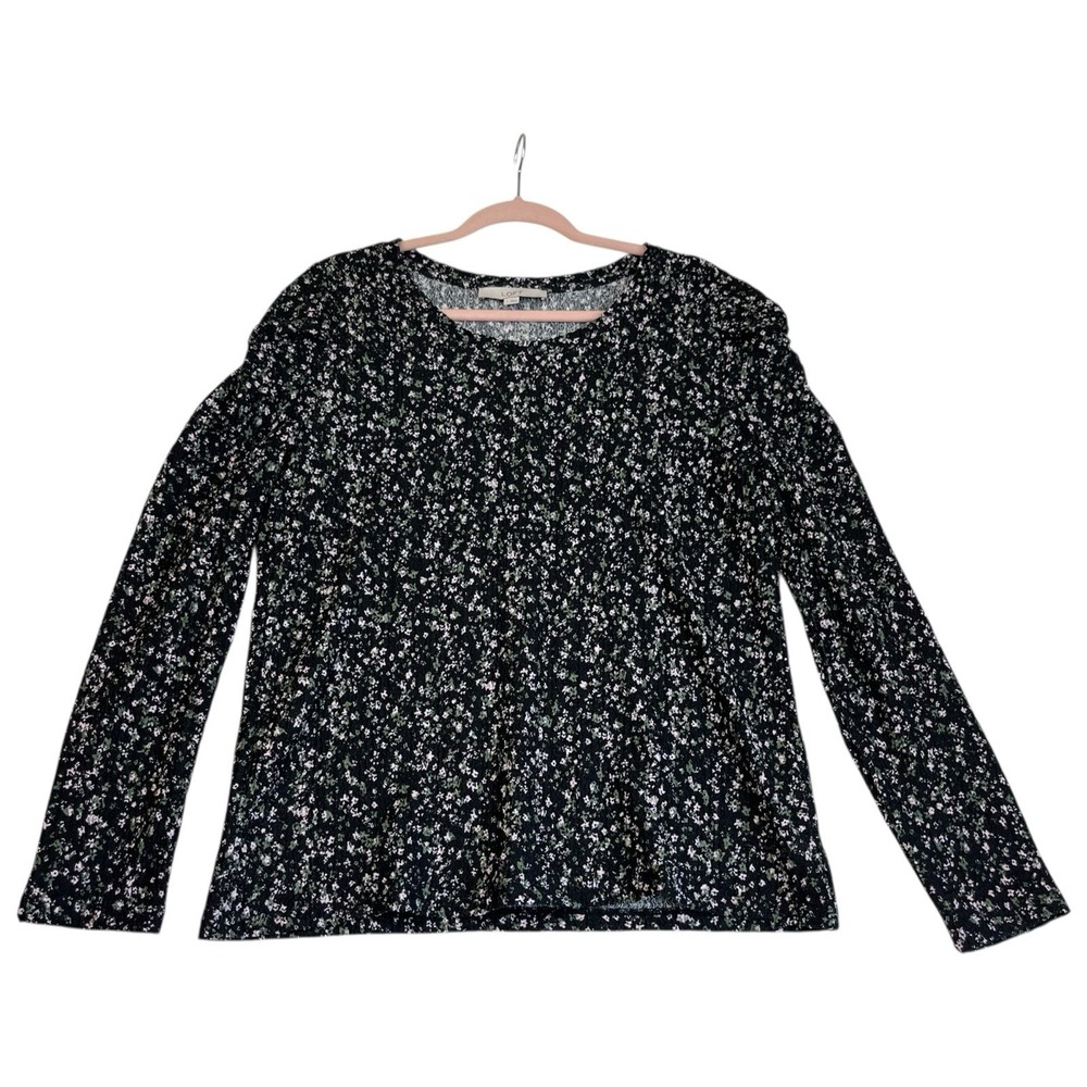 LOFT Floral Shirred Smocked Puff Sleeve‎ Shirt L